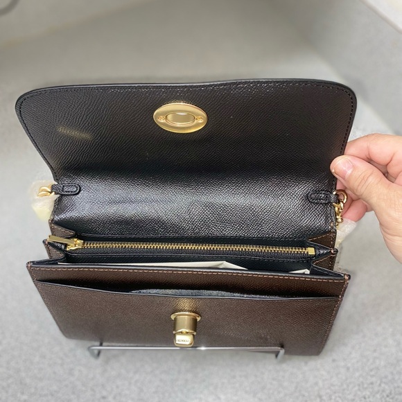 Coach Crossbody Bronze Wallet with Detachable Long Chain Strap NWT - Picture 12 of 14